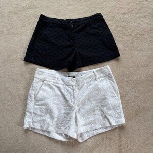 Bundle 2 Pair Size 4 Lace Shorts, Black Gap, White Ann Taylor
